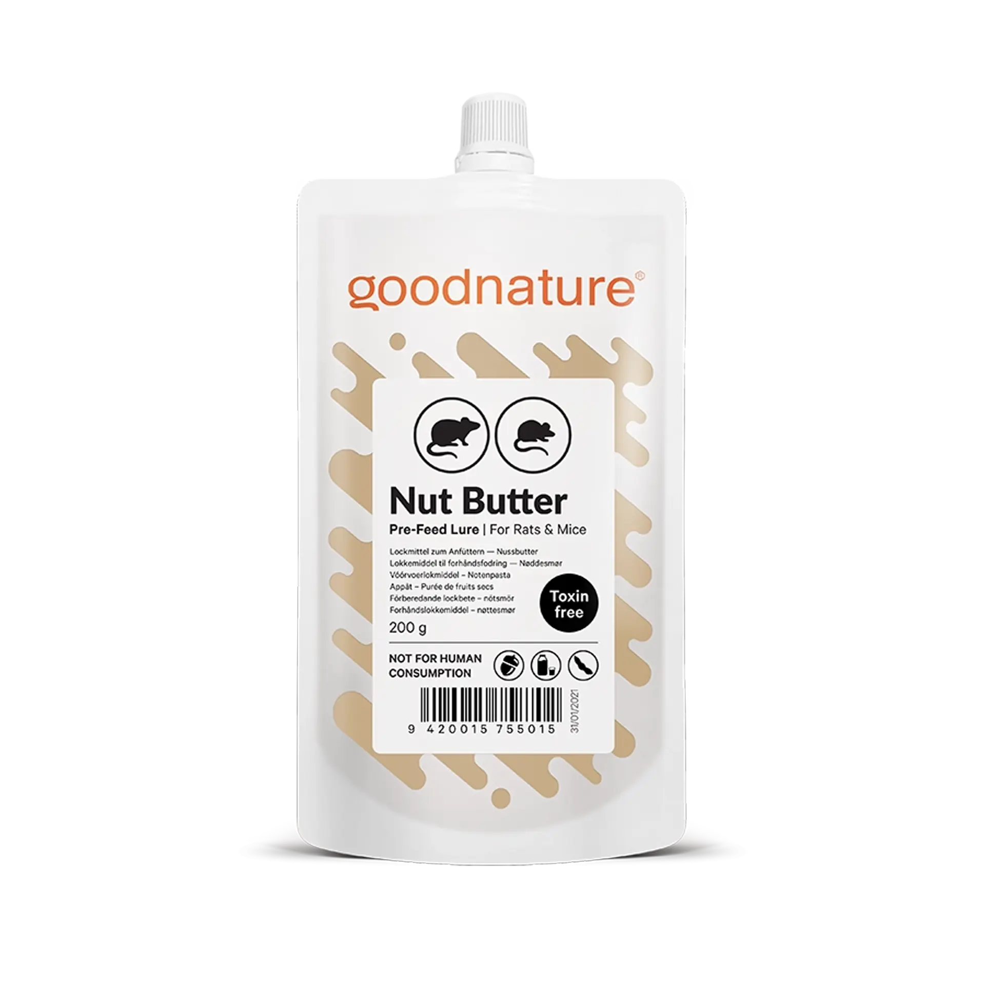 Goodnature Ratten - en muizen Lokstof Pindakaas zak 200g